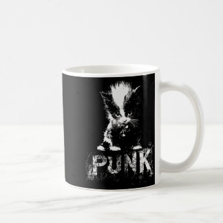 Punk Kattunge Katt Med Mohawk Nge Gotisk Design Kaffemugg