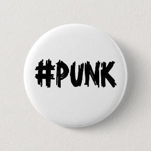 #PUNK klämmer fast (B&W) Knapp