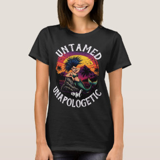 Punk Mermaid at Sunset – Bold Tropical Retro Illus T Shirt