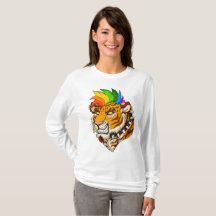 Punk-/Mohawktigerkvinna grundläggande Lonsleeve