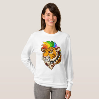 Punk-/Mohawktigerkvinna grundläggande Lonsleeve Tröja
