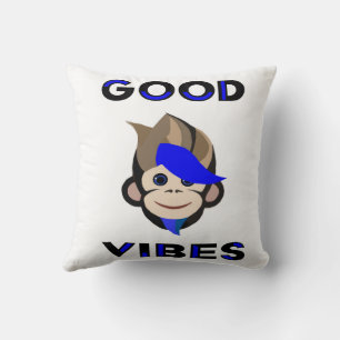 Punk Monkey blue hair monkey bra vibes Kudde