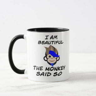 Punk Monkey, jag är vacker, som jag sa så Mugg
