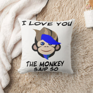 Punk monkey söta kärlek-daghemsrum kudde