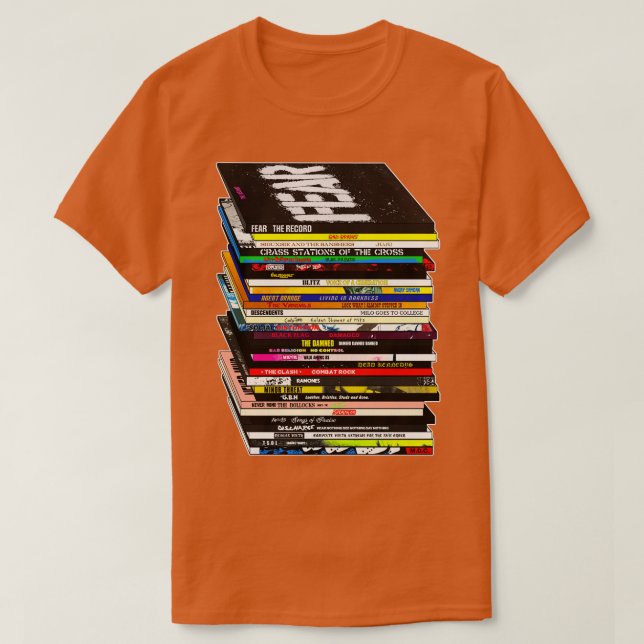 Punk Music CDVinyl Stack T Shirt (Design framsida)