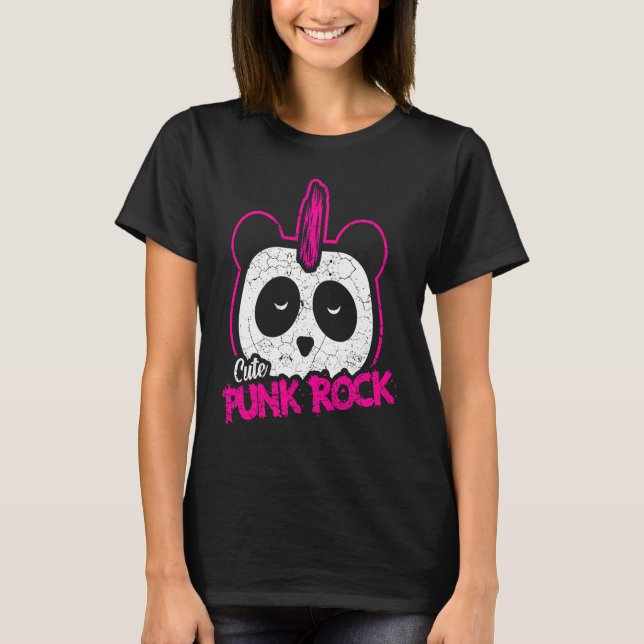 Punk Music Panda Punker Sten Concert T Shirt (Framsida)