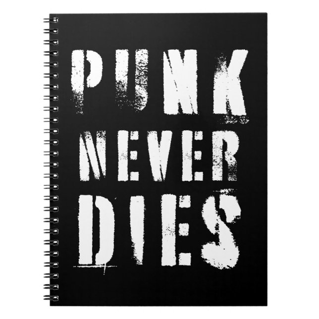 Punk Never Dies Musikcitat Anteckningsbok (Framsidan)