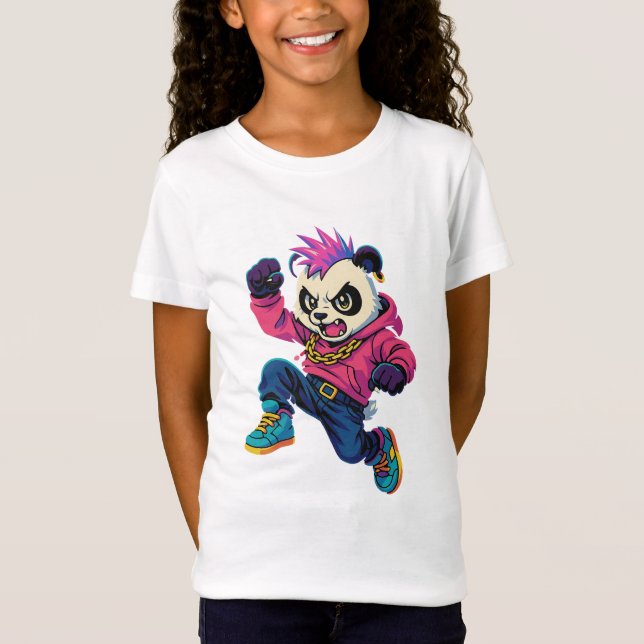 Punk Panda Power T Shirt (Framsida)