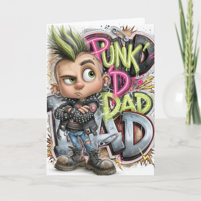 Punk Pappa Rebell Card Kort (Framsida)