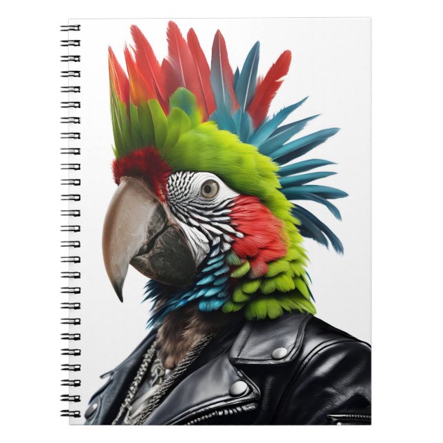Punk Parrot Anteckningsbok (Framsidan)