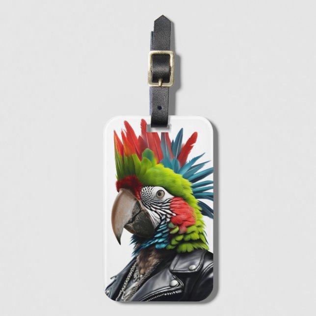 Punk Parrot Bagagebricka (Framsida vertikal)