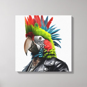Punk Parrot Canvastryck