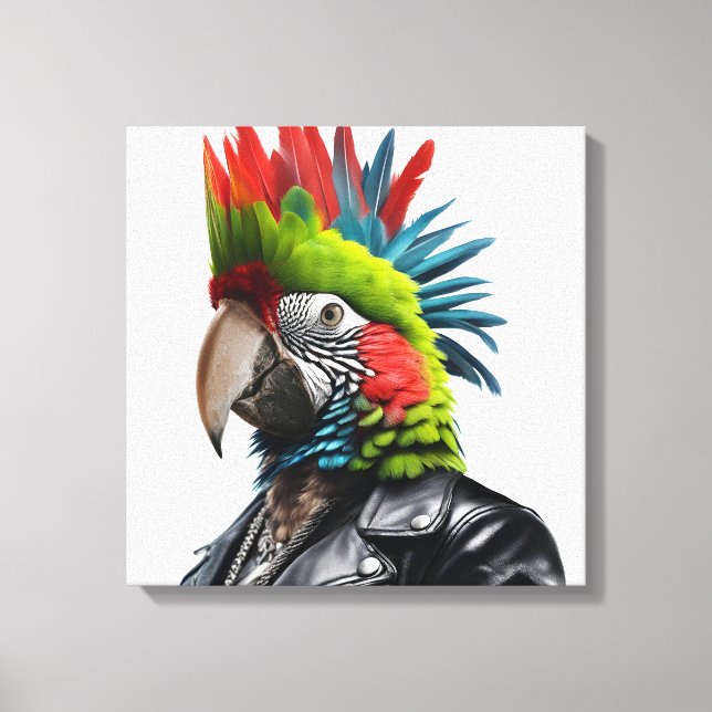 Punk Parrot Canvastryck (Framsida)