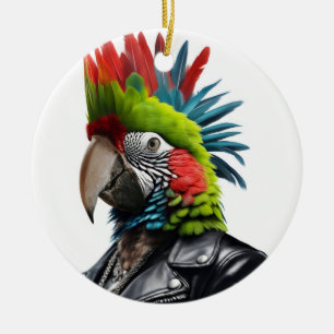 Punk Parrot Julgransprydnad Keramik