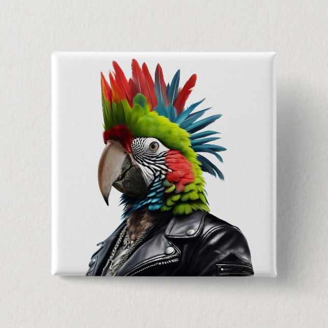 Punk Parrot Knapp (Framsida)