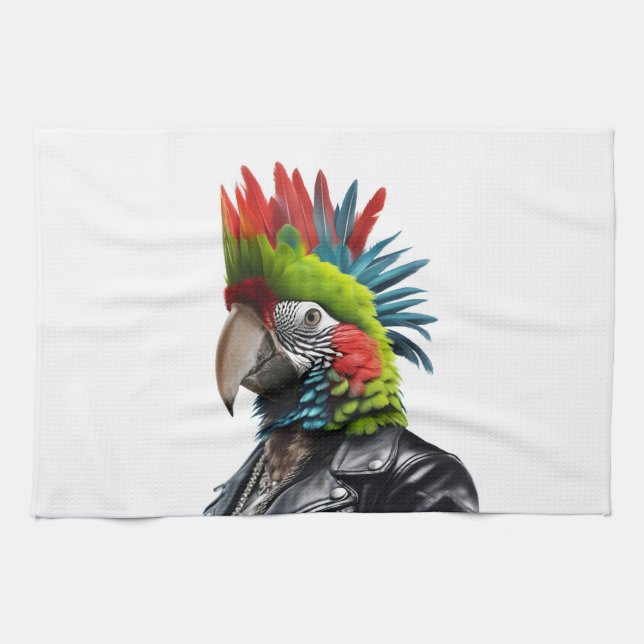Punk Parrot Kökshandduk (Horisontell)