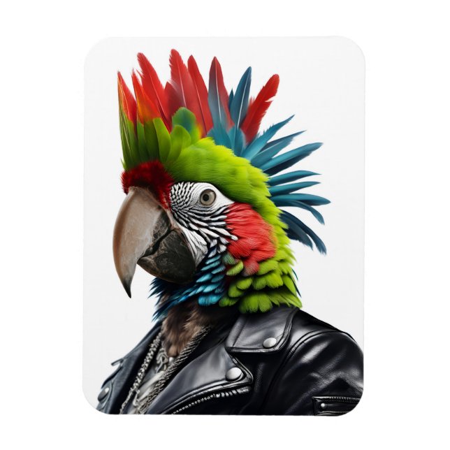 Punk Parrot Magnet (Vertikal)