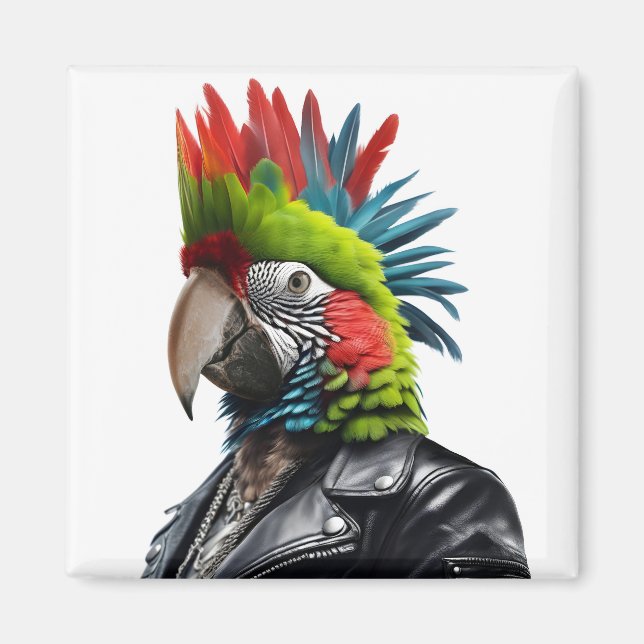 Punk Parrot Magnet (Framsidan)