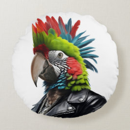 Punk Parrot Rund Kudde