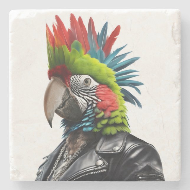 Punk Parrot Stenunderlägg (Framsidan)