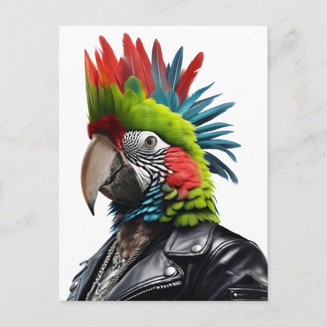 Punk Parrot Vykort (Framsida)