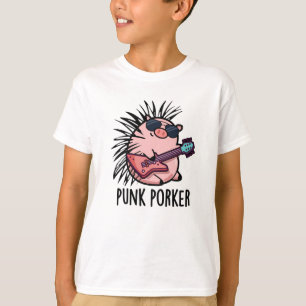Punk Porker Funny Punk Rocker Gris Pun T Shirt