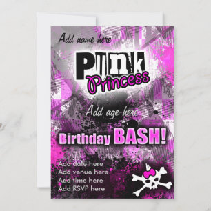 Punk Princess Birthday Bash Inbjudningar