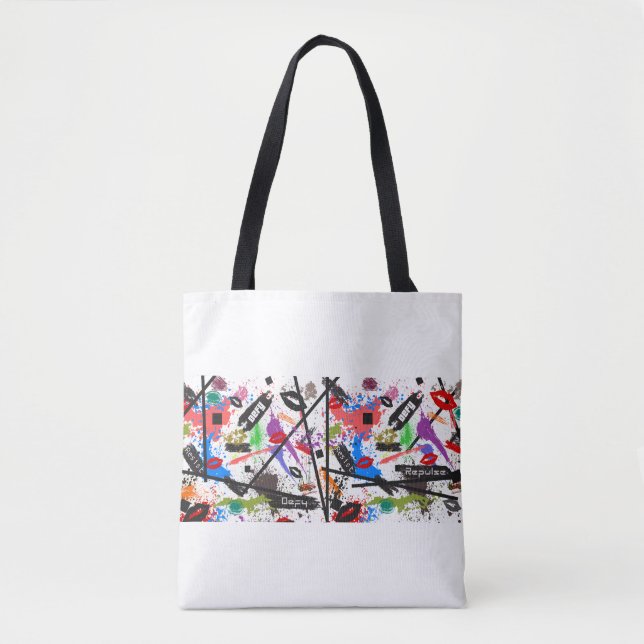 Punk Pulse Tote Bag - Vänd huvuden, var en rebell Tygkasse (Framsida)