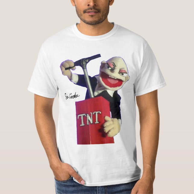 punk puppet with TNT plunger T Shirt (Framsida)