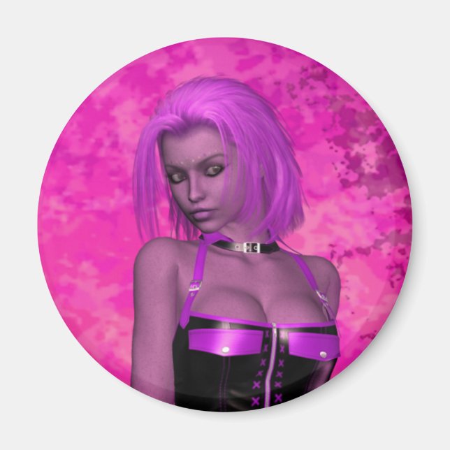 Punk rave fantasykvinna magnet (Framsidan)