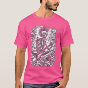 Punk Rock And Roll Skelett som spelar gitarr Gitar T Shirt