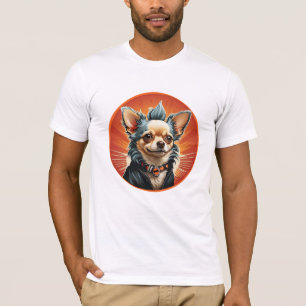 Punk Rock Chihuahua Hund Mohawk Motorcykeljacka T Shirt