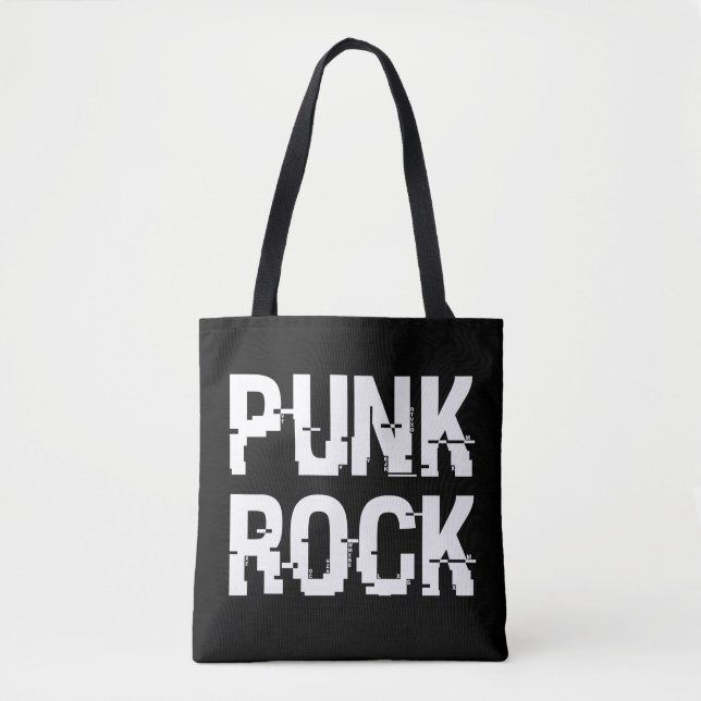 Punk Rock Förstörd Typografi Tygkasse (Framsida)