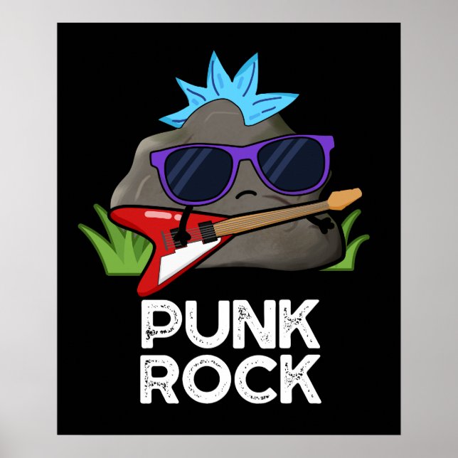 Punk Rock Funny Music Pun Dark BG Poster (Framsidan)