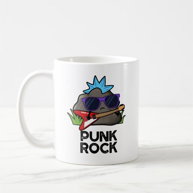Punk Rock Funny Music Pun  Kaffemugg (Vänster)