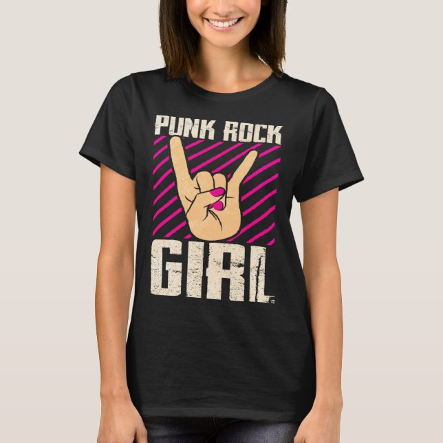 Punk Rock Girl  2 T Shirt (Framsida)
