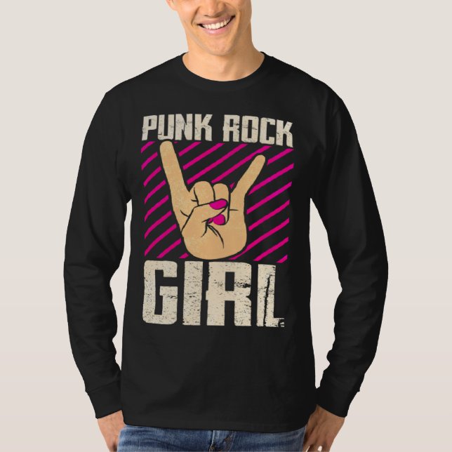 Punk Rock Girl  2 T Shirt (Framsida)