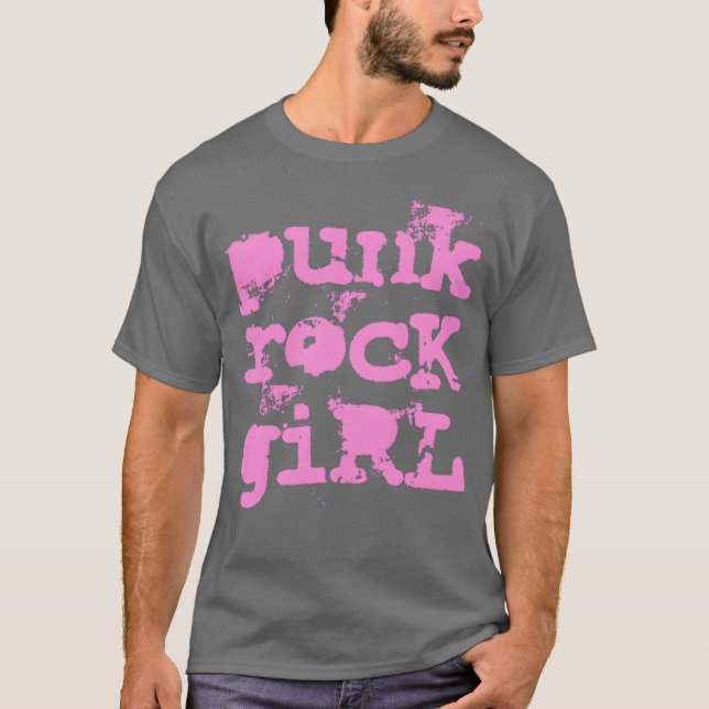 Punk Rock Girl rolig T Shirt (Framsida)