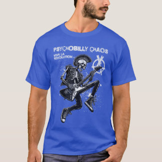 Punk Rock Gitarrmusik Skelett Psychobilly Kaos T Shirt