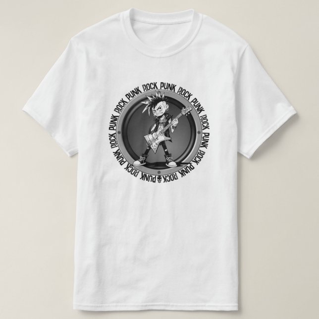 Punk Rock Gitarrspelare Konst Musiker Klassisk Coo T Shirt (Design framsida)