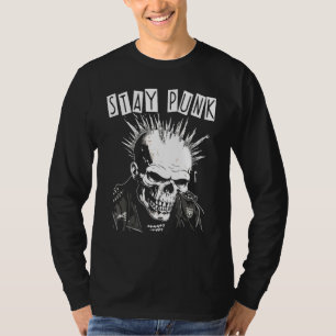 Punk Rock Konsert Skalle Skelett Mohawk Mohikan S T Shirt