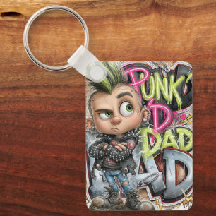 Punk Rock Mohawk Pappa Nyckelring