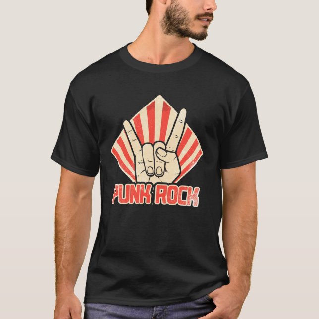 Punk Rock Music Retro Punkrock  9 T Shirt (Framsida)