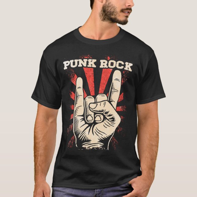 Punk Rock musik Retro Punkrock 7 T Shirt (Framsida)