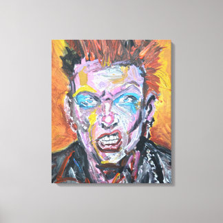 Punk Rock Porträtt Neo-Expressionist Canvastryck