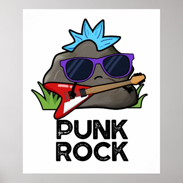 Punk Rock Rolig Musik Puns  Poster (Framsidan)