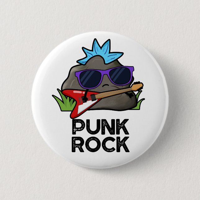 Punk Rock Roligt Musik Puns  Knapp (Framsida)