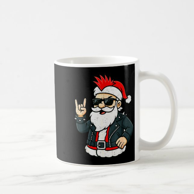Punk Rock Santa Claus Emo Christmas Rocker Pajamas Kaffemugg (Höger)