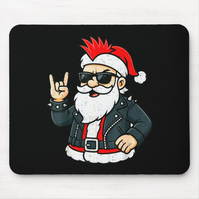 Punk Rock Santa Claus Emo Christmas Rocker Pajamas Musmatta (Framsidan)