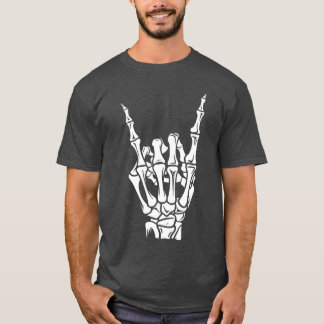 Punk Rock Skelett Cool Rocker Halloween Män Kvinno T Shirt
